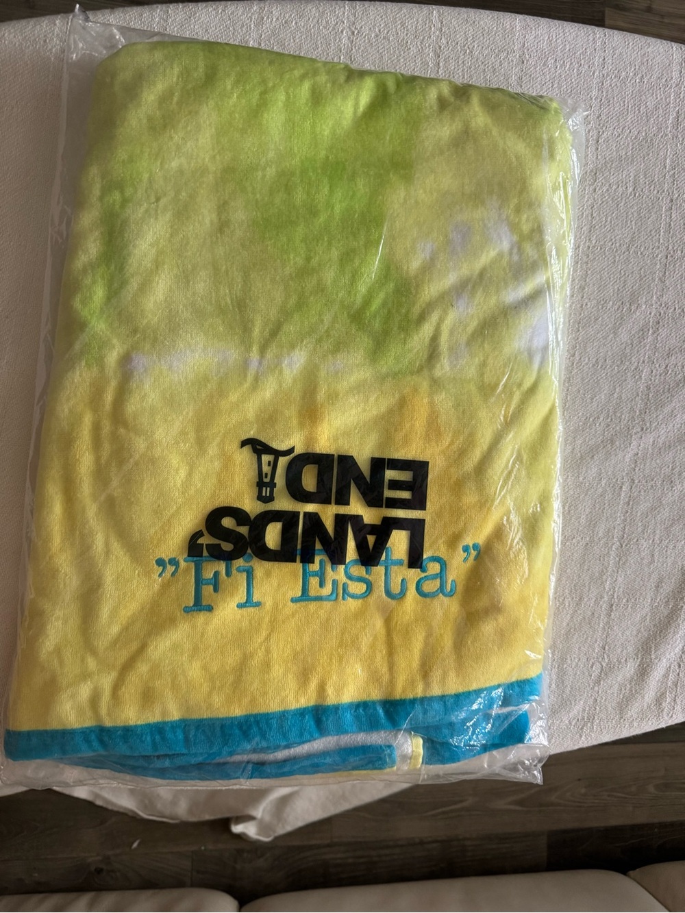 Lands' End Adult Stripe Tie Dye Beach Towel